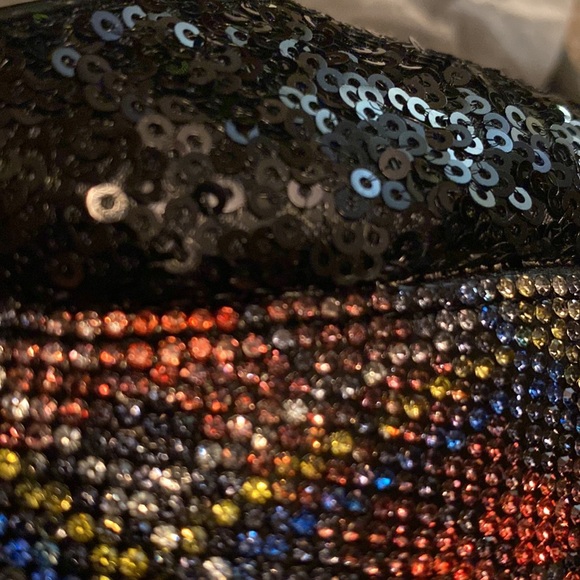 NWT Betsey Johnson ALAIA Black Plaid Sequin Heels - Picture 13 of 13